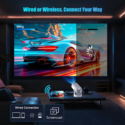 Magcubic HY300 Pro + Projector 4K 720P With 5W Speaker Android 11 8000 Lumens WiFi 6 BT5.4 Outdoor Video Home Theater Projector